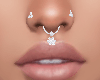 white silver nose ring