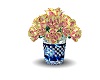 Tin Peach Rose Vase
