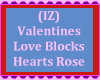 Love Block Hearts Rose