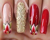 (AF) Red Flowers Nails