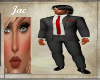 J~FULL GREY SUIT RED TIE