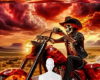 Fire skull background