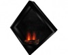 Black wall fireplace