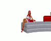 red & silver royal couch