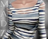 MZ! Blue Stipes Ripped T