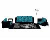 Blk/Lep-Print Couch Set