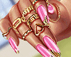 Vday Pink Nails+Rings