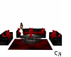 ch)couch set red&black