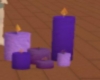 Purple candle assortment