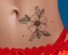 e. flower belly tattoo