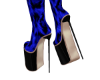 Blue leopard boots