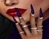 purple nails +rings slv