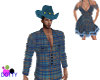 Blue plaid cowboy shirt