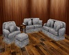 Grey Floral Sofa Set
