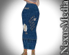 Long Denim Skirt patched