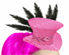 pink burlesque hat