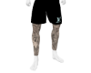 LV Blk Shorts W Tatts