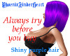 Shiny purple hair