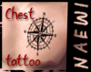 {N} Compass chest tattoo