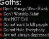 *Chee: Goths rules