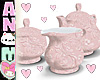 Embossed Pink Tea Set