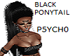 black ponytail