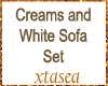 Creams n White Sofa Set