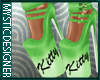!Hot Green Kitty Shoes