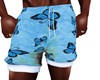 Blue Butterfly Shorts