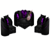 black purple heart chair