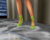Lime green satin shoes