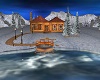 Cabin w/Frozen Pond