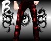red punk jeans