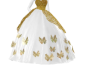 robe de bal blanche or