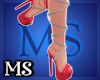 MS Flower Heels Red-grey