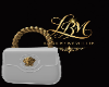 V medallion bag white H