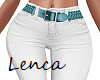 White Jeans +mint belt