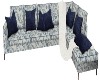 blue floral sectional