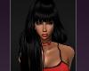 Shy Lady Ripped Blue Jeans Red Top BLack Hair Tattoo