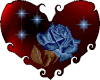 Blue rose inside heart