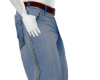 *B* Straight leg jeans