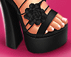 Rose Black Heels