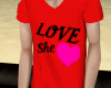 Red t-shirt Love She
