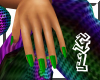 Dainty hand green nails
