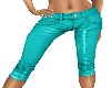 TEAL CUFFED JEANS
