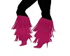Dark Pink Fringe Boots