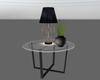 Lamp lit glass end table