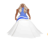 White and blue gown