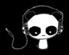 Panda with headphones