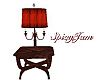 Wood Table Lamp (red)